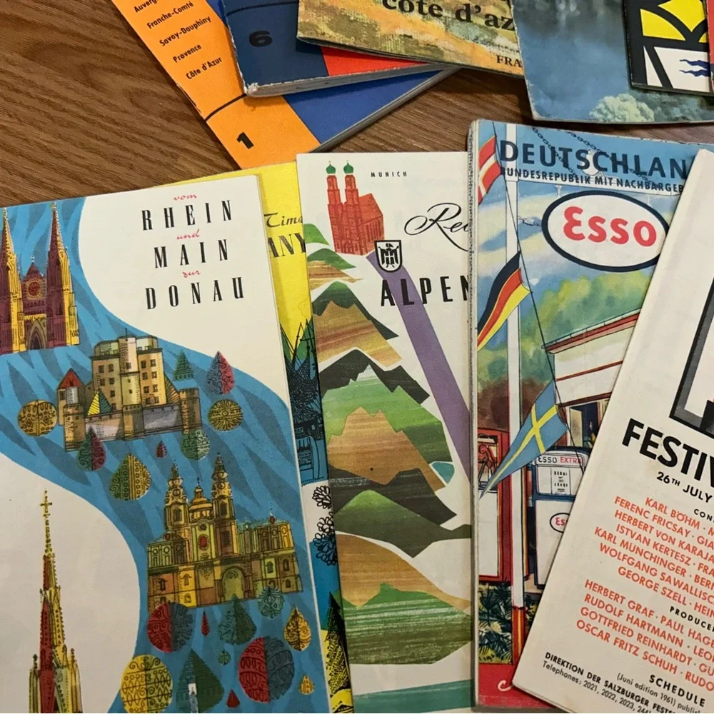Vintage Travel Brochures and books Collection France Germany more 1958-1961